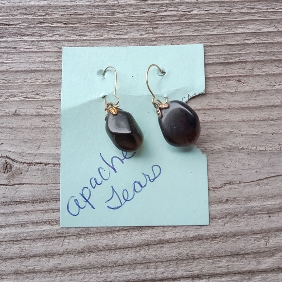 Jewelry - Handmade Earrings With Apache Tears